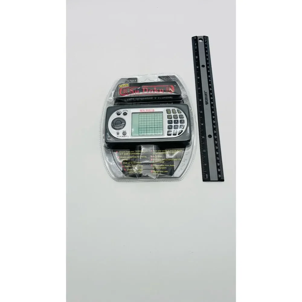 New Maximo Super Sudoku Handheld Electronic Puzzle Game - 16,000+ Puzzles Sealed